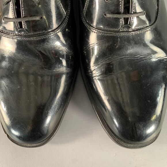 CHURCH'S Size 11.5 Black Patent Leather Oxford Lace-Up Shoes - Picture 10 of 10